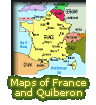 Maps of France and Quiberon